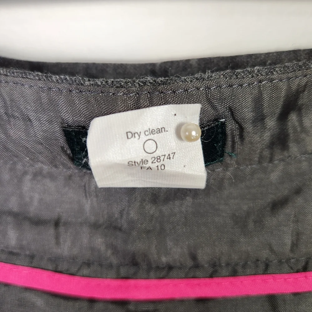 J. Crew Size 4 Shirred Wool Skirt Charcoal Gray A-Line Above Knee Pockets‎ #650